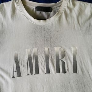 Amiri Faded Grey Distressed TShirt